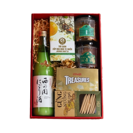 Rượu Sake Nishino Seki Nigori Zake Hộp Quà Tết 2026 Set Xuân Hoa 6