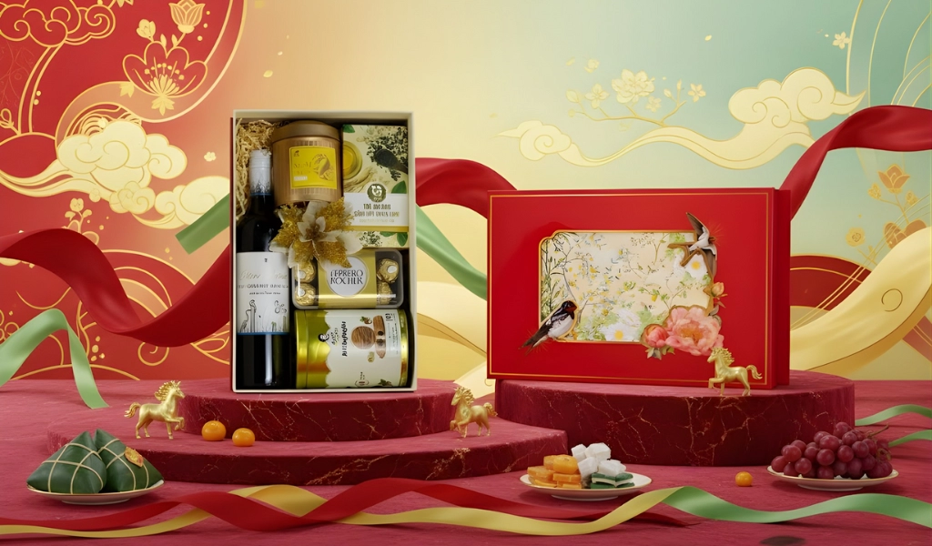 Hộp Quà Tết 2026 Set Lộc Viên Xuân 3 Đẹp Mắt