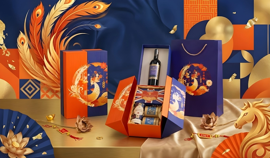 Rượu Vang Đỏ Chile Dogma Gran Reserva Marselan & Carmenere Hộp Quà Tết 2026 Set Lộc Khổng Tước 1