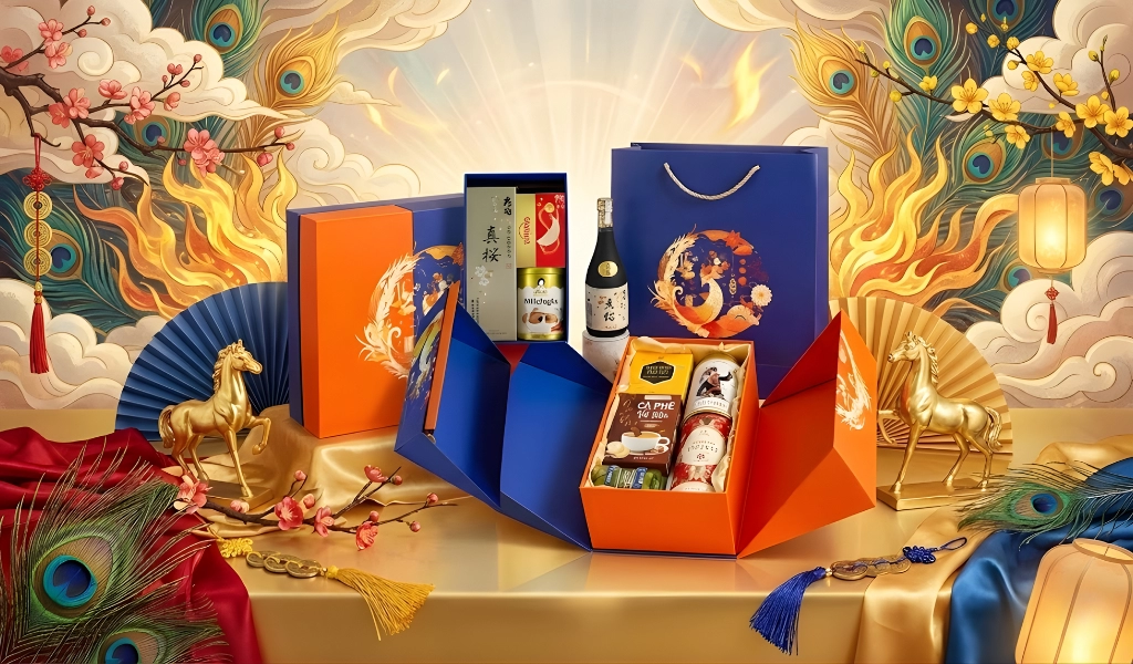 Rượu Sake Kimoto Daishichi Masakura Hộp Quà 2026 Set Lộc Khổng Tước 3