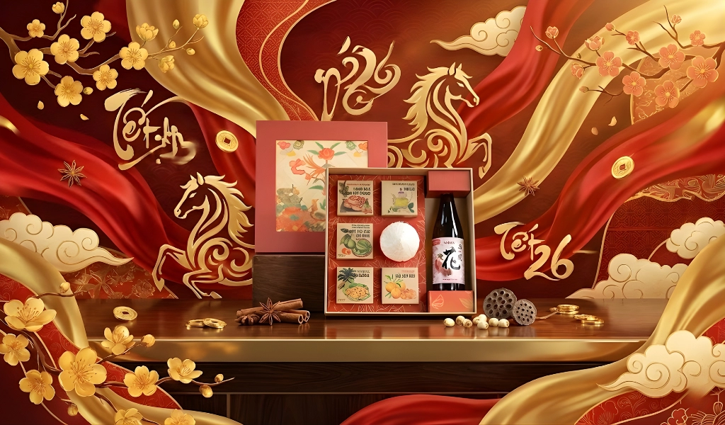 Rượu Sake Nhật Nishino Seki Hana Hộp Quà Tết 2026 Set Tết Việt 2