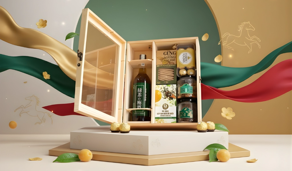 Hộp Quà Tết 2026 Set Mộc Xuân 3 Trang Nhã