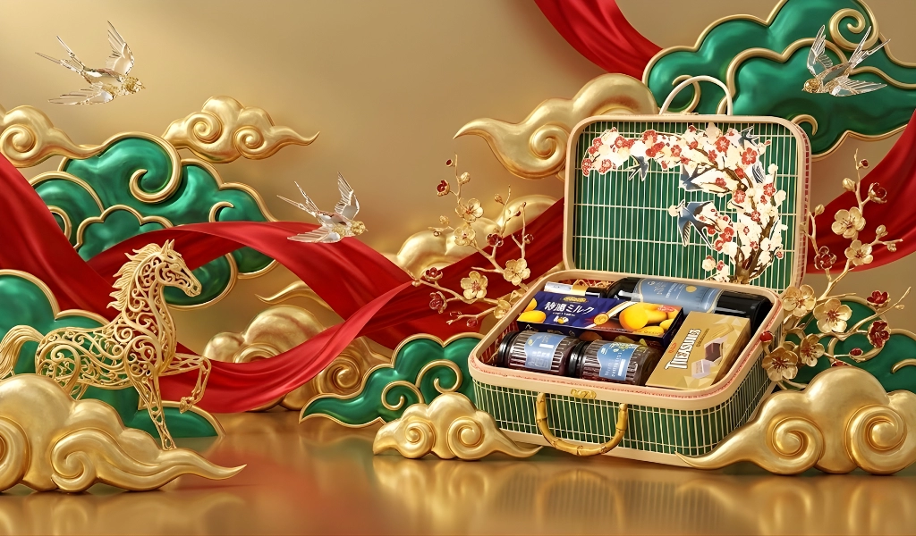 Rượu Vang Đỏ Santa Infinito Grand Reserve Carmenere Hộp Quà Tết 2026 Set Mây Xuân 1