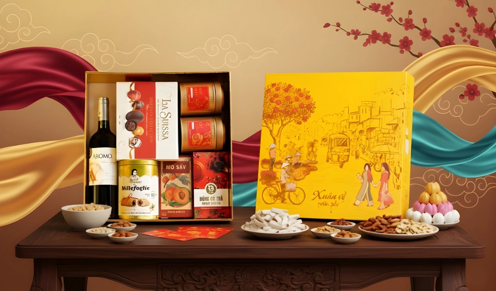 Hộp Quà Tết 2026 Set Phố Xuân 3 Ngọt Ngào