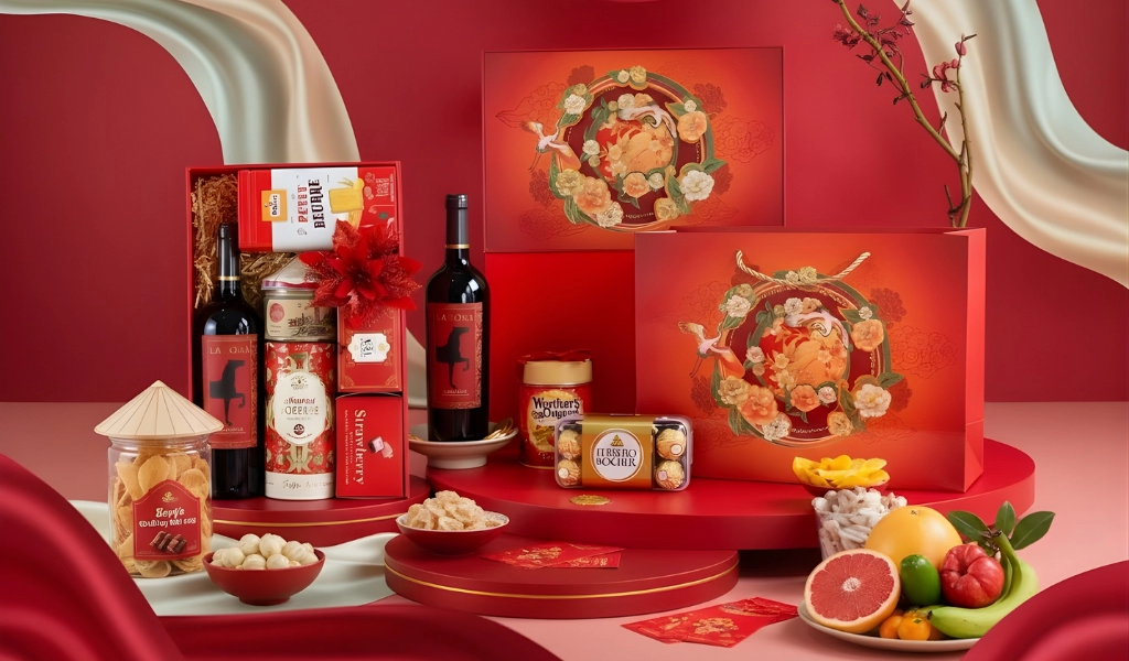 Hộp Quà Tết 2026 Set Xuân Hoa 4 Sung Túc