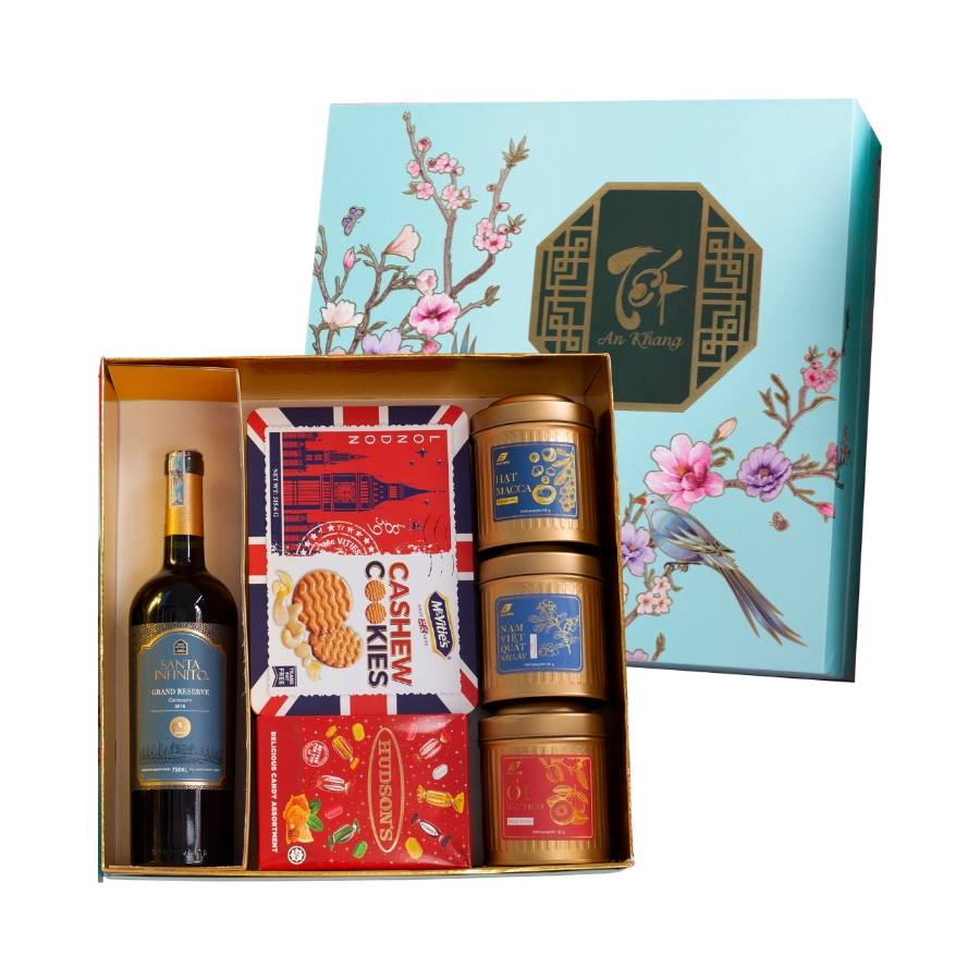 Rượu Vang Đỏ Santa Infinito Grand Reserve Carmenere Hộp Quà Tết 2026 Set Tết An Khang 3