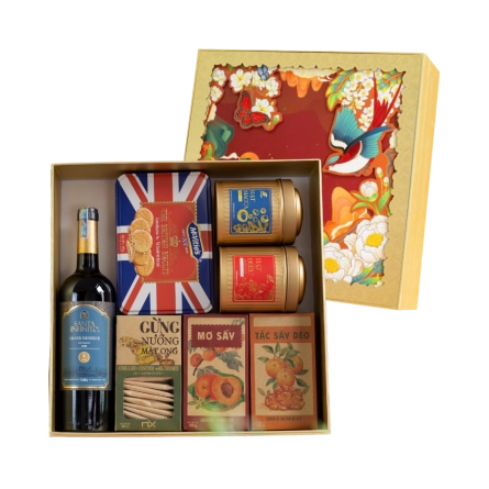 Rượu Vang Đỏ Chile Santa Infinito Grand Reserve Hộp Quà Tết 2026 Set Nghênh Sắc 3