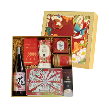 Rượu Sake Nhật Nishino Seki Hana Hộp Quà Tết 2026 Set Nghênh Sắc 10