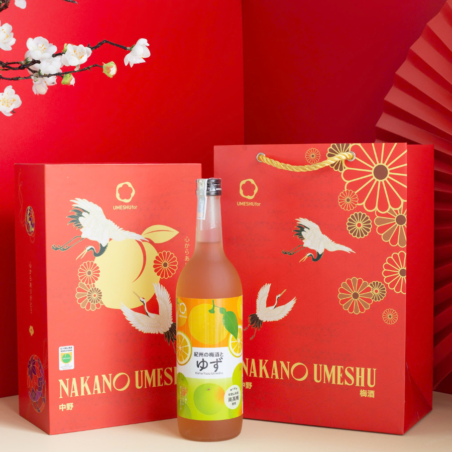 Rượu Mơ Nhật Umeshu Nakano Yuzu Vị Chanh Hộp Quà Tết 2026