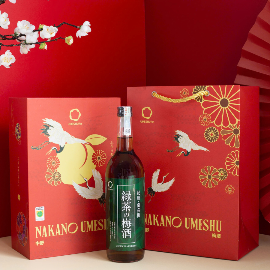 Rượu Mơ Nhật Bản Nakano Kishu Green Tea Vị Trà Xanh Hộp Quà Tết 2026