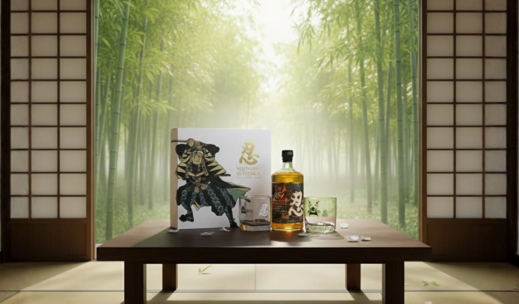 Whisky Nhật Shinobu Blended Mizunara Oak Finish Phiên Bản Hộp Quà Kèm 2 Ly Cao Cấp