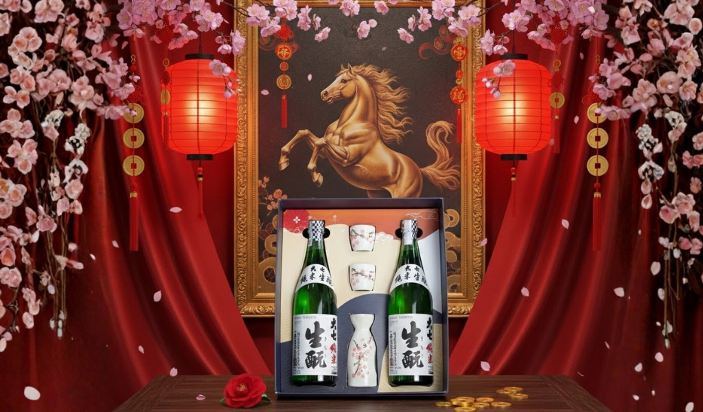 Hộp Quà Sake Daruma Junmai Kimoto