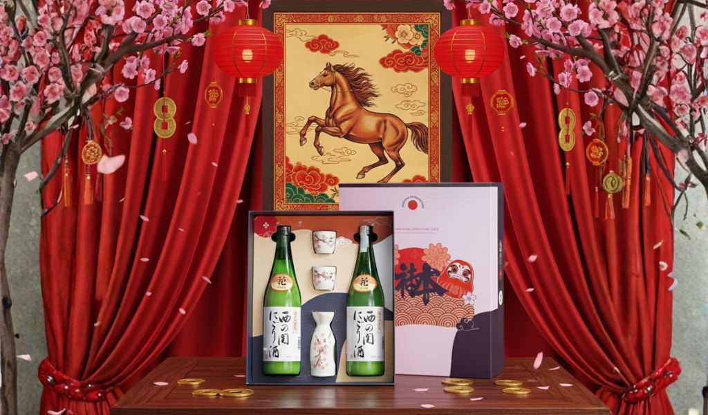 Hộp Quà Sake Daruma Nishinoseki Nigori