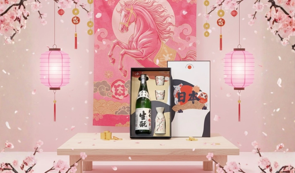 Rượu Sake Nhật Daishichi Junmai Kimoto Hộp Quà Tết 2026