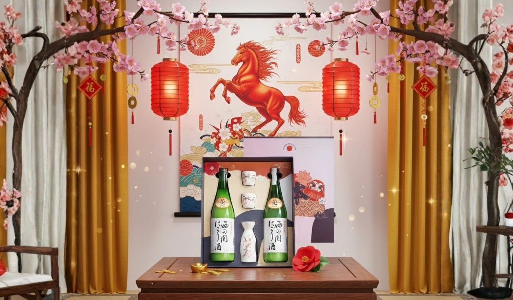 Nishinoseki Nigori Zake Hộp Quà Tết 2026 Set Daruma