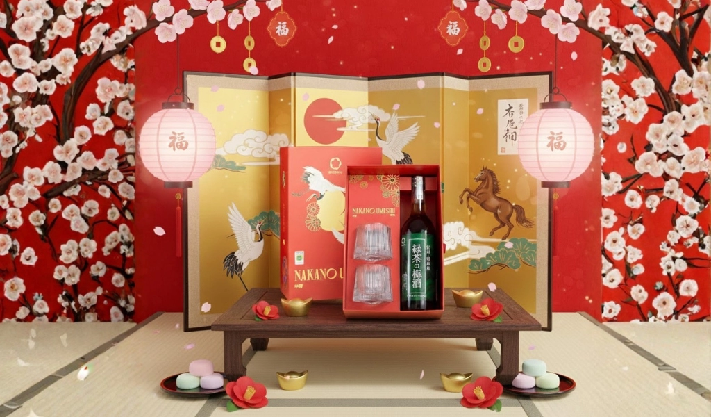 Mơ Nhật Bản Nakano Kishu Green Tea Vị Trà Xanh Hộp Quà Tết 2026