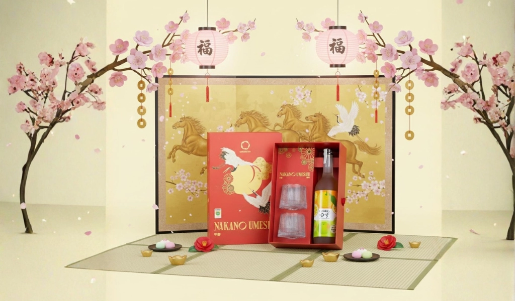 Rượu Mơ Nhật Umeshu Nakano Yuzu Vị Chanh Hộp Quà Tết 2026