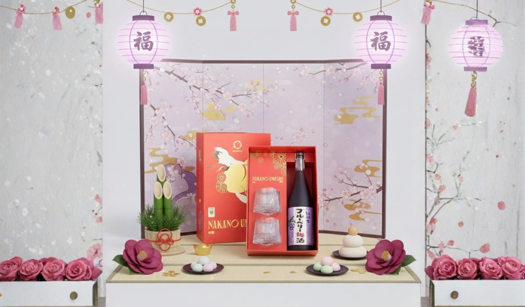 Rượu Mơ Nhật Umeshu Nakano Blueberry Vị Việt Quất Hộp Quà Tết 2026