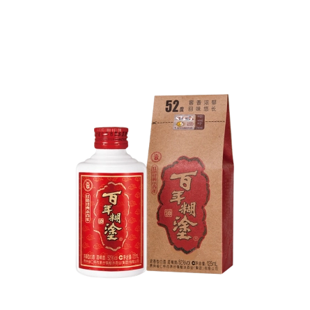 Rượu Bách Niên Hồ Đồ Hồng Sắc Kinh Điển Nhãn Đỏ 125ml 52% / Bainian Hutu Red Classic Baijiu / 百年糊涂 红色经典