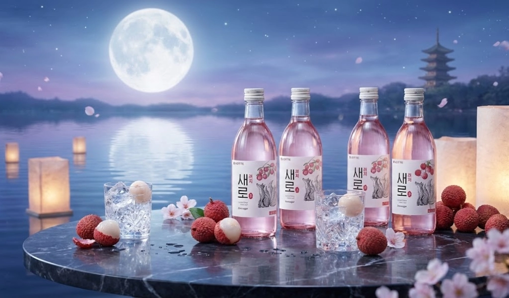 Rượu Soju Hàn Quốc Chum Churum Saero Lychee Flavor Hương Vải Không Đường