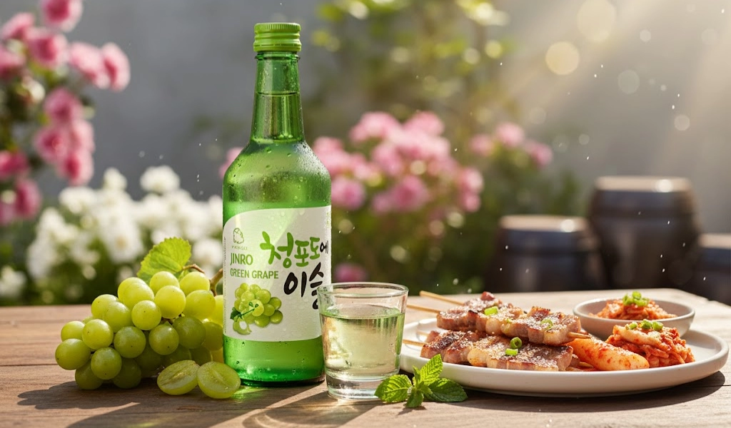 Soju Hàn Quốc Jinro Green Grape Nhẹ Nhàng