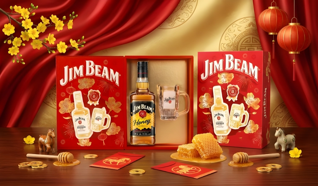 Whisky Jim Beam Honey Hộp Quà Tết 2026