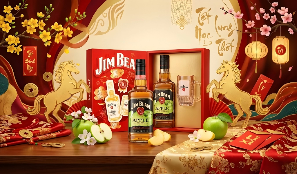 Whisky Jim Beam Apple Hộp Quà Tết 2026