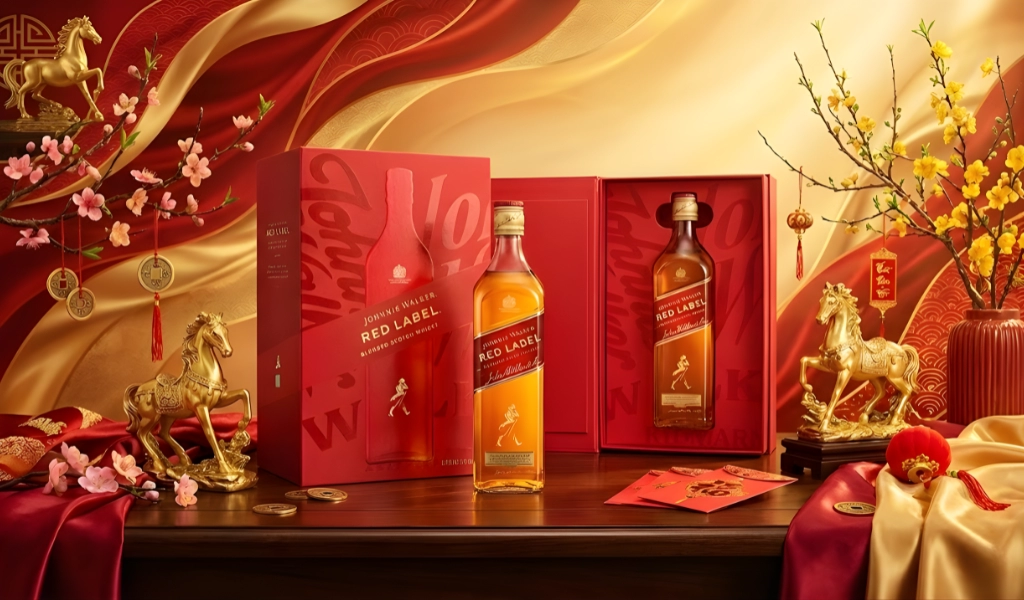 Whisky Johnnie Walker Red Label Hộp Quà Tết 2026