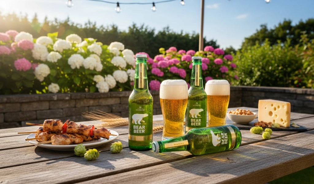 Bia Gấu Harboe Bear Beer Premium Lager Bottle Thanh Khiết