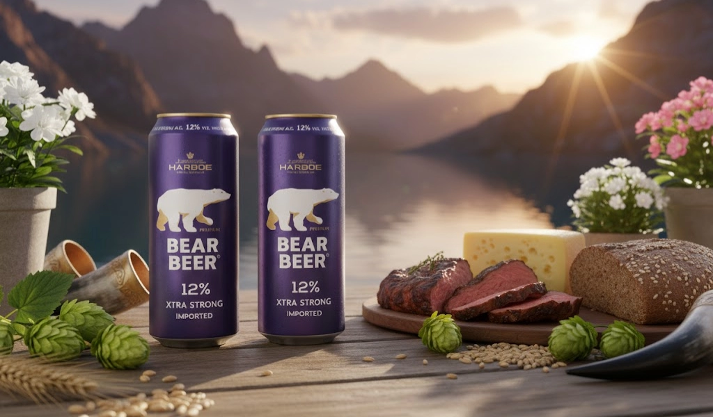 Bia Gấu Harboe Bear Beer Extra Strong Mịn Màng