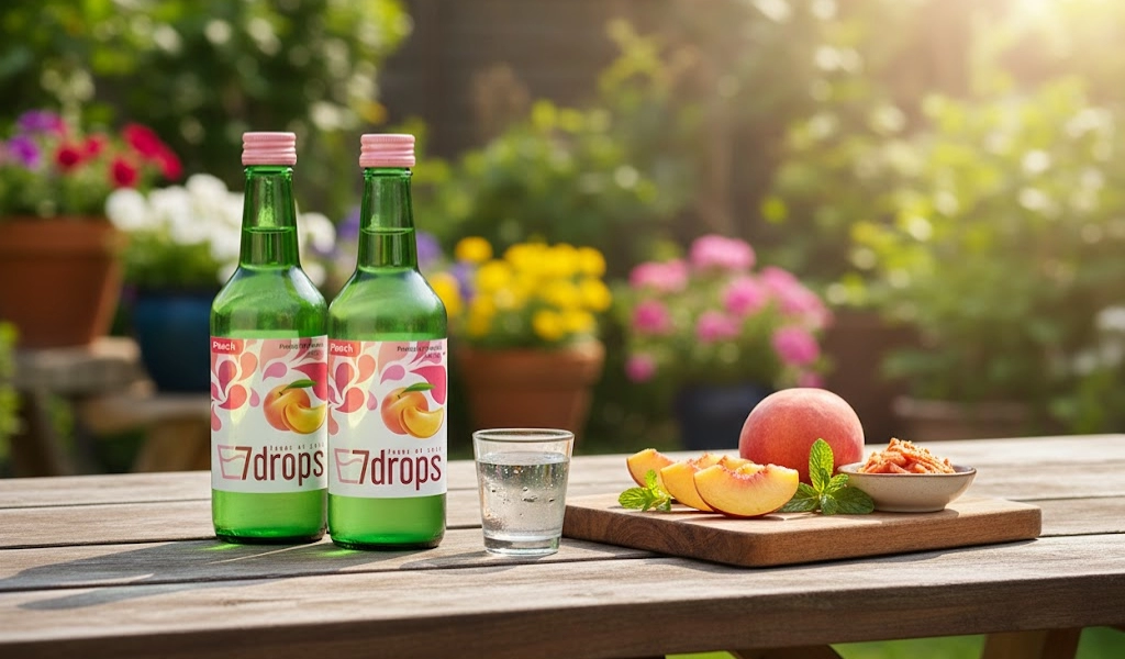 Soju Hàn Quốc 7 Drops Peach Mượt Mà
