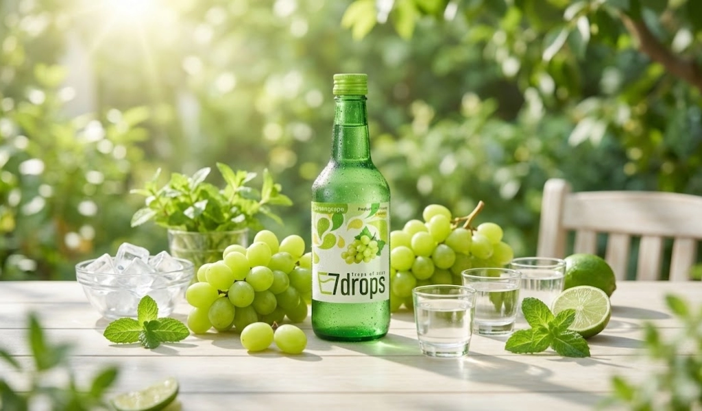 Rượu Soju Hàn Quốc 7 Drops Green Grape