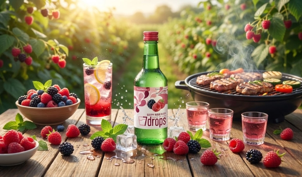 Rượu Soju Hàn Quốc 7 Drops Raspberry