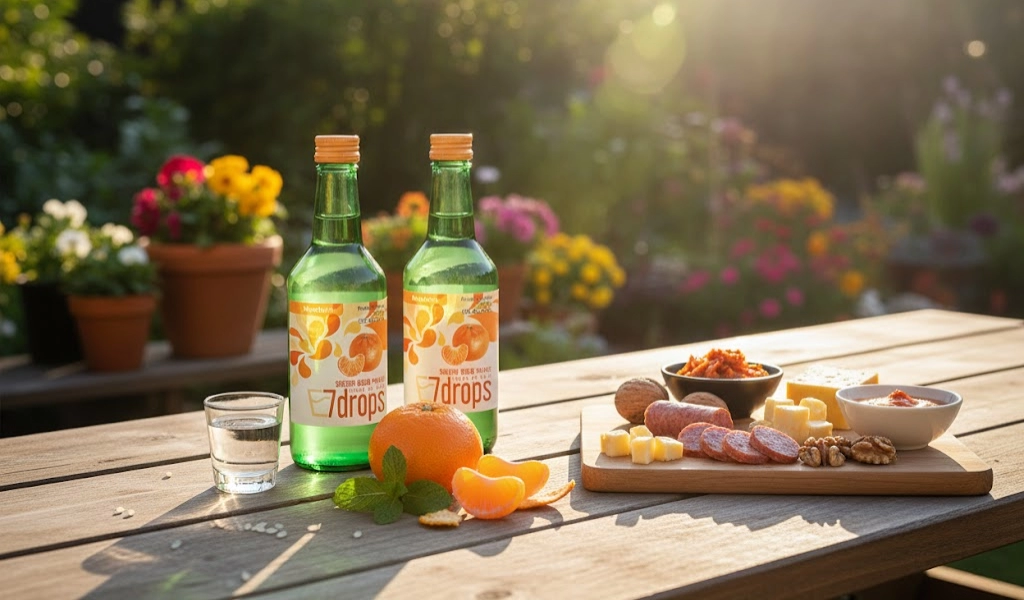 Soju Hàn Quốc 7 Drops Mandarin Tinh Khiết