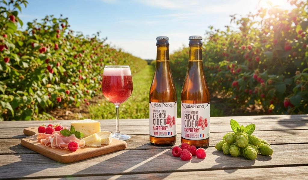 L'Authentique French Cider Val De France Raspberry 330ml Dịu Nhẹ