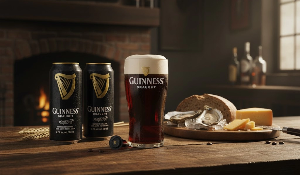 Bia Ireland Guinness Draught 4.2% 500ml Thanh Nhẹ