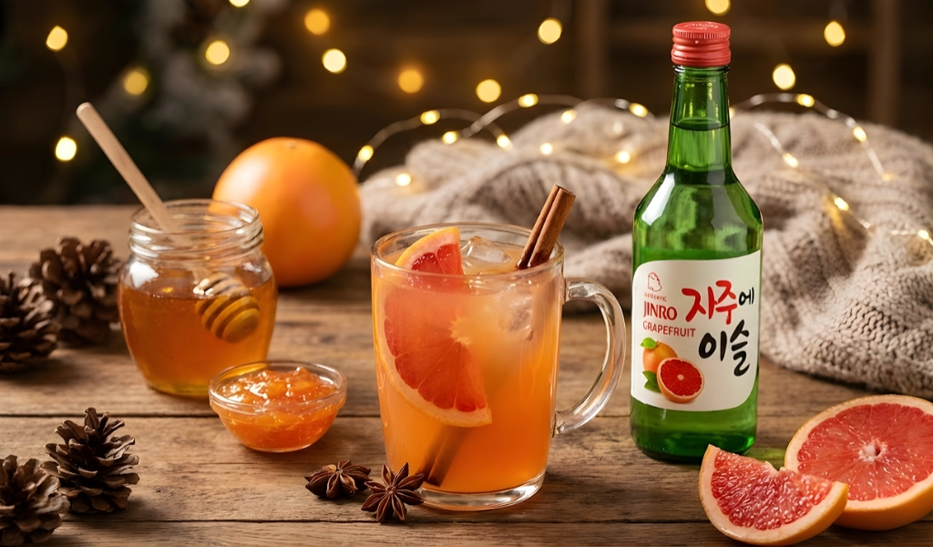 Trà Bưởi Mật Ong Cùng Jinro Grapefruit