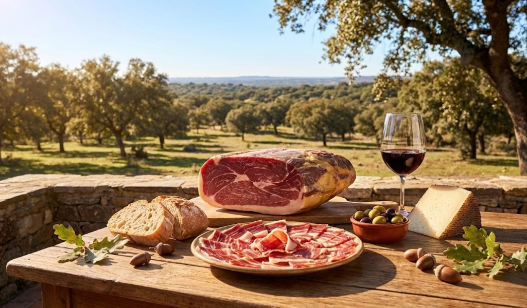 Đùi Heo Muối Tây Ban Nha Deraza Iberico Bellota Đùi Sau Không Xương