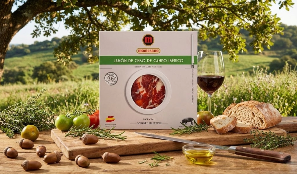 Đùi Heo Muối Tây Ban Nha Montesano Cebo De Campo Iberico Đùi Sau Cắt Lát