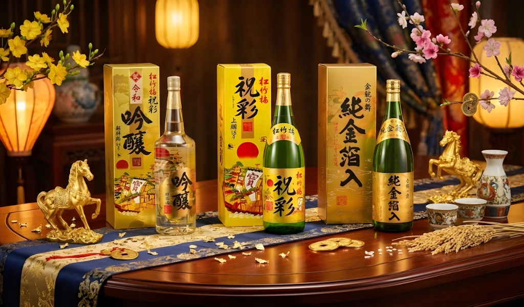 Rượu Sake Vảy Vàng Biếu Tết 2026
