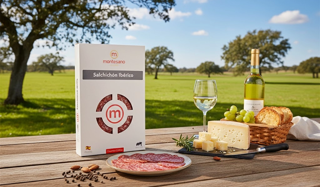 Montesano Salchichon Iberico Cebo Muối Cắt Lát Dẻo Mượt