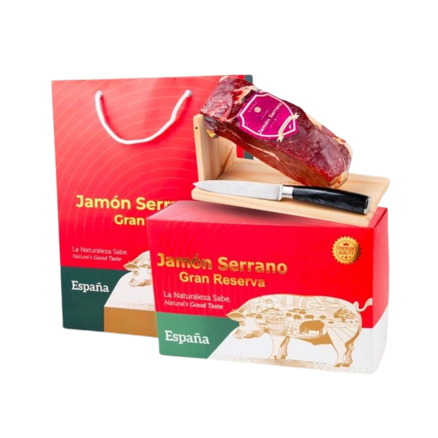 Hộp Quà Đùi Heo Muối Iberico Serrano Gran Reserva Mini 1Kg