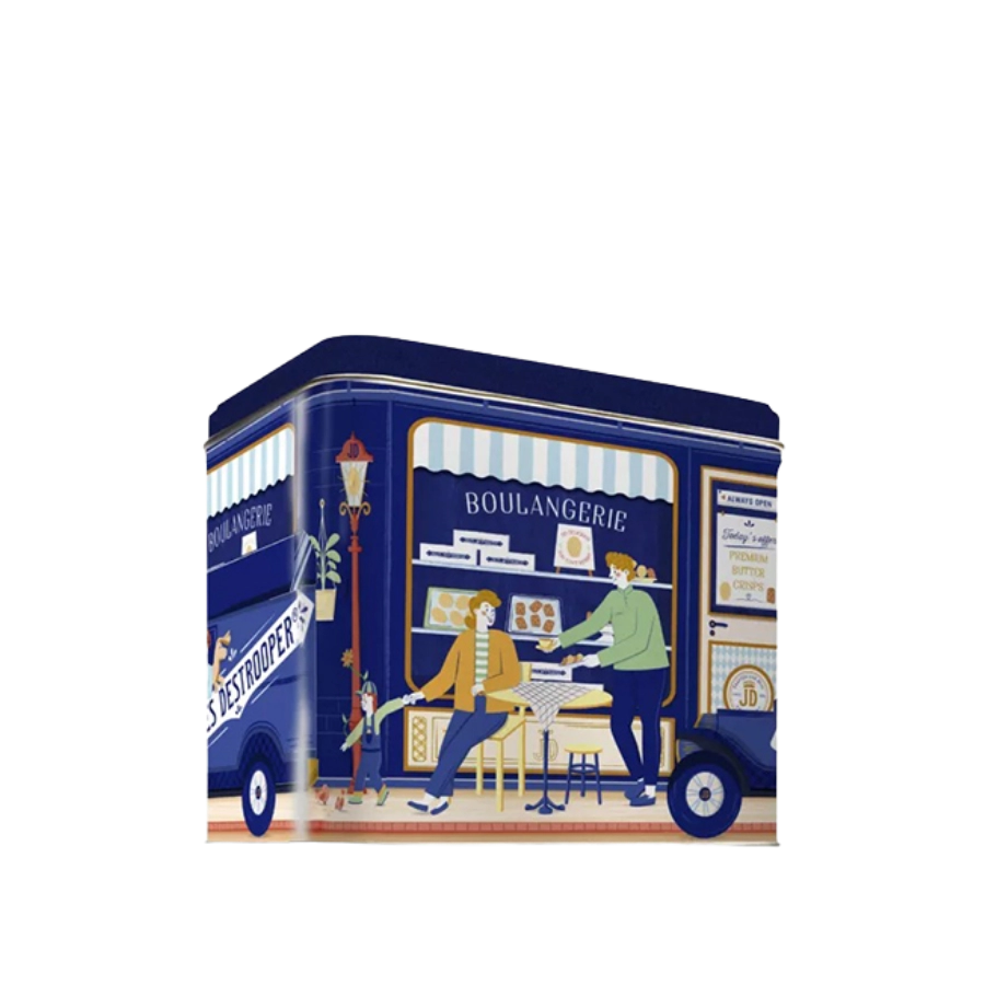 Bánh Quy Bỉ Jules Destrooper Butter Crisps Hộp Thiếc Retro Art Version