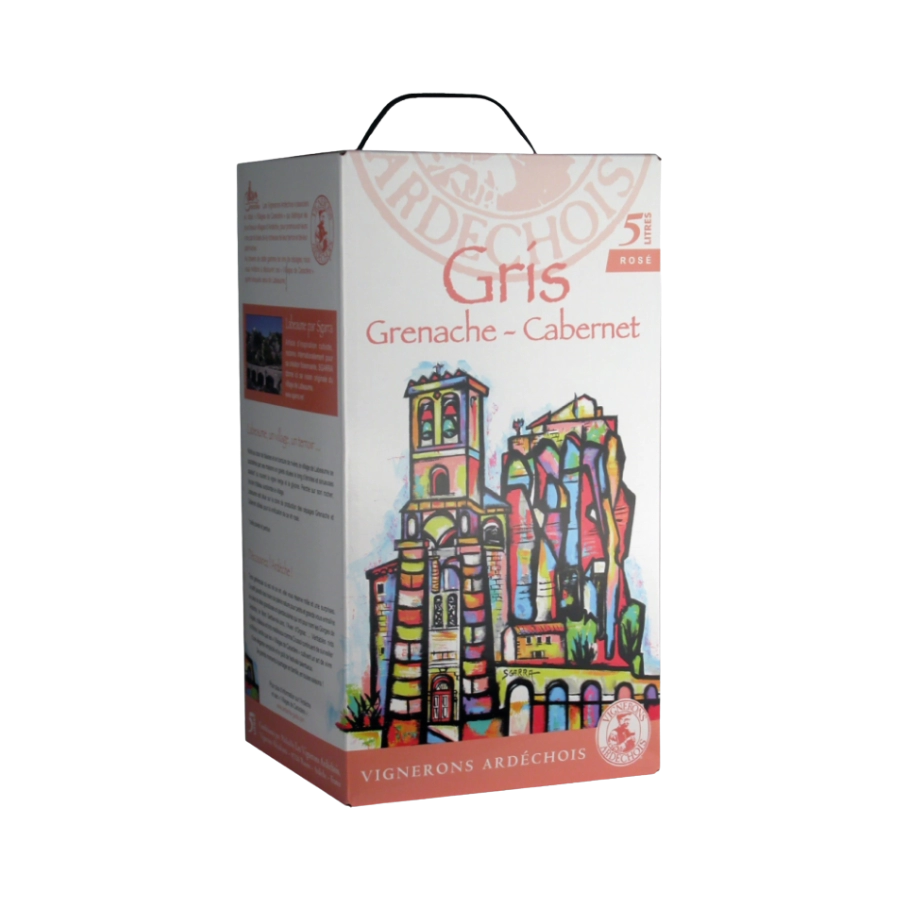 Rượu Vang Bịch Pháp BIB IGP Vignerons Ardechois Gris 5L