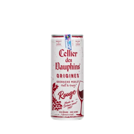 Rượu Vang Đỏ Pháp Celliers des Dauphins Origines in Can of 250ml