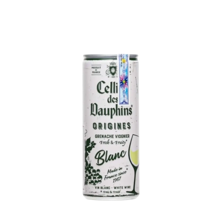 Rượu Vang Trắng Pháp Celliers des Dauphins Origines in Can of 250ml