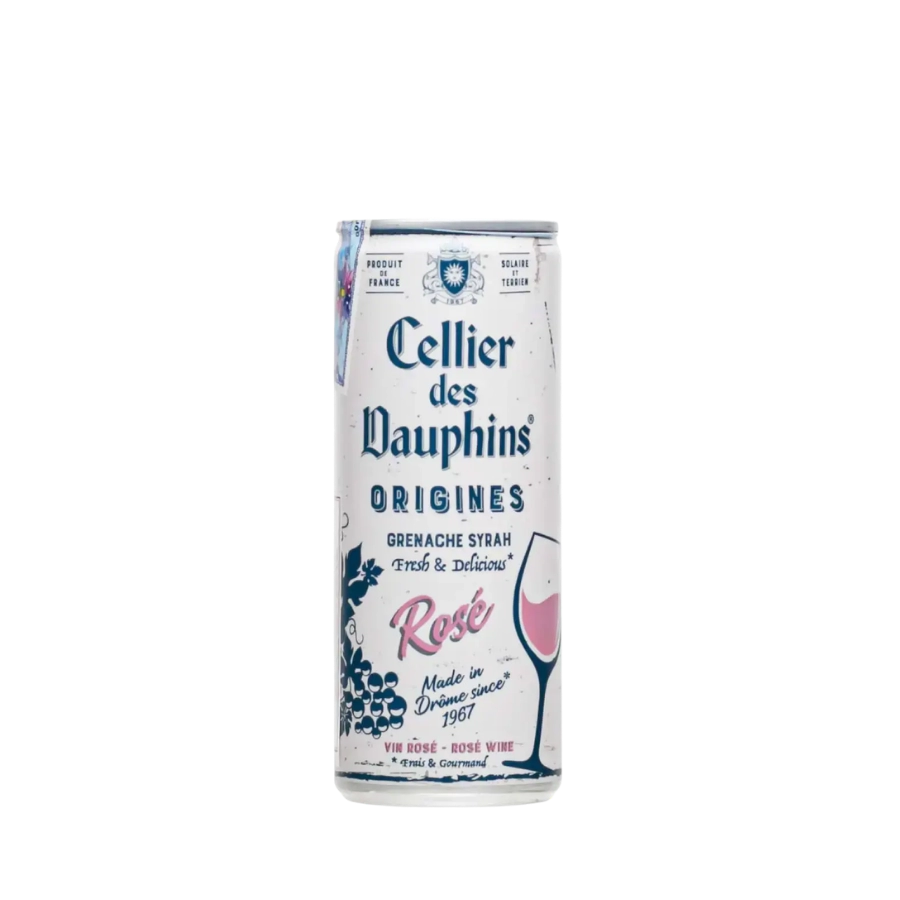 Rượu Vang Hồng Pháp Celliers des Dauphins Origines in Can of 250ml