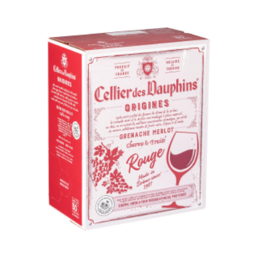 Rượu Vang Bịch Pháp Celliers des Dauphins Origines Red Wine BIB 3L