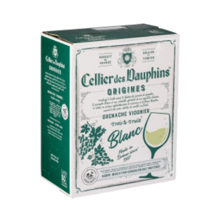 Rượu Vang Bịch Pháp Celliers des Dauphins Origines White Wine BIB 3L