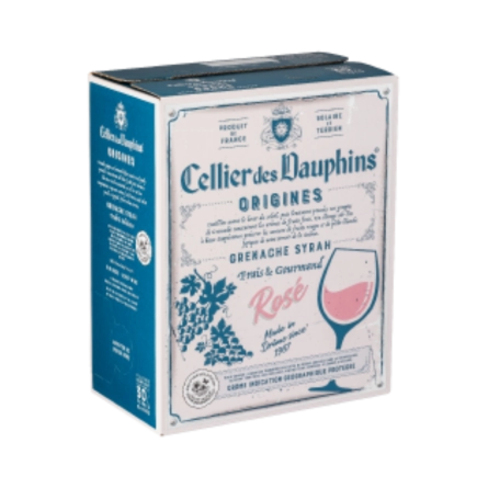 Rượu Vang Bịch Pháp Celliers des Dauphins Origines Rose Wine BIB 3L